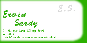 ervin sardy business card