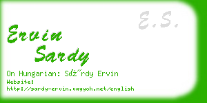 ervin sardy business card